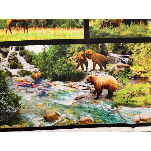Natures Wonder Scenic Wildlife Fabric Panel 24"x44" By Studio RK For Robert Kauf - Picture 5 of 14